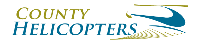 county helicopters text logo