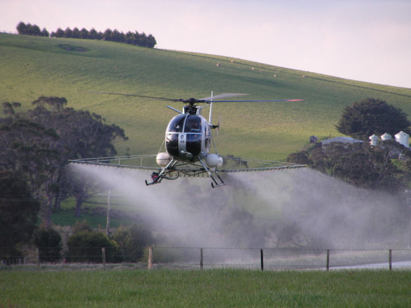 helicopter aerial agriculture spraying