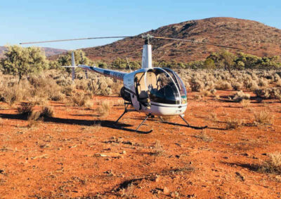 Robinson R22 helicopter in the outback